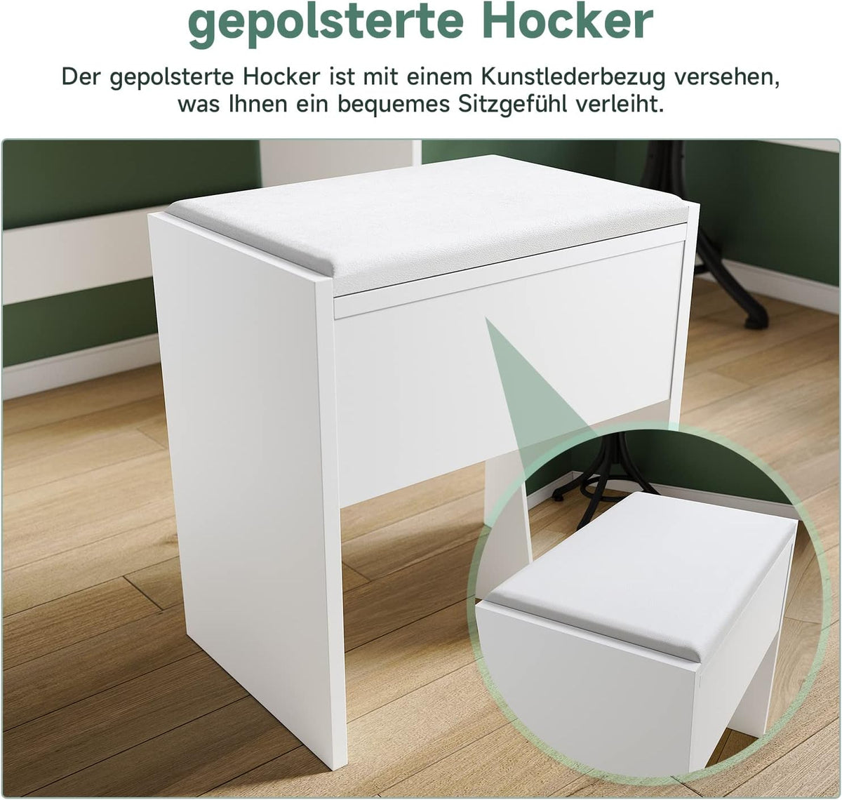 Make-uptafel – Kaptafel – Schminktisch – Make-up Spiegeltafel – Slaapkamermeubel – Verlichte Spiegel Met 12 Dimbare LED-Lampen – Ruime Lade Met Zachte Ladegeleiders