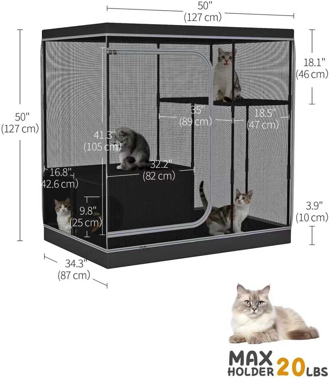 DINMO Kattenverblijf 333WPC07BB Zwart
