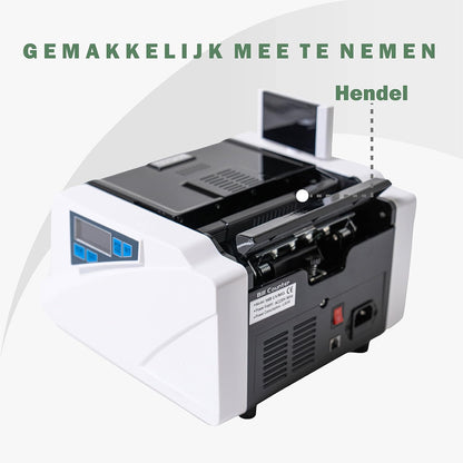 Geldtelmachine – Biljettelmachine – Biljettenteller – Geldteller – Bankbiljettenteller – 4-Voudige Valsgelddetectie – Tot 1000 Biljetten Per Minuut