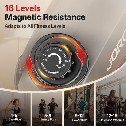 JOROTO JH30/JH30PRO Ligfiets voor Thuis, Bluetooth Magnetische Ligergometer, Hometrainer voor Senioren met 136KG Gewichtscapaciteit, LCD Scherm, Verstelbare Zitting voor Cardiotraining