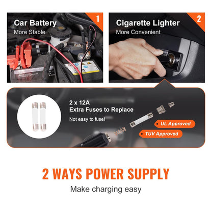 VEVOR 5T 12V DC elektrische hydraulische auto krik automatische lift 155-450 mm heffen Jack met slagmoersleutel LED Lamp Tyre Inflator voor langs de weg band wisselaar SUV Hatchback