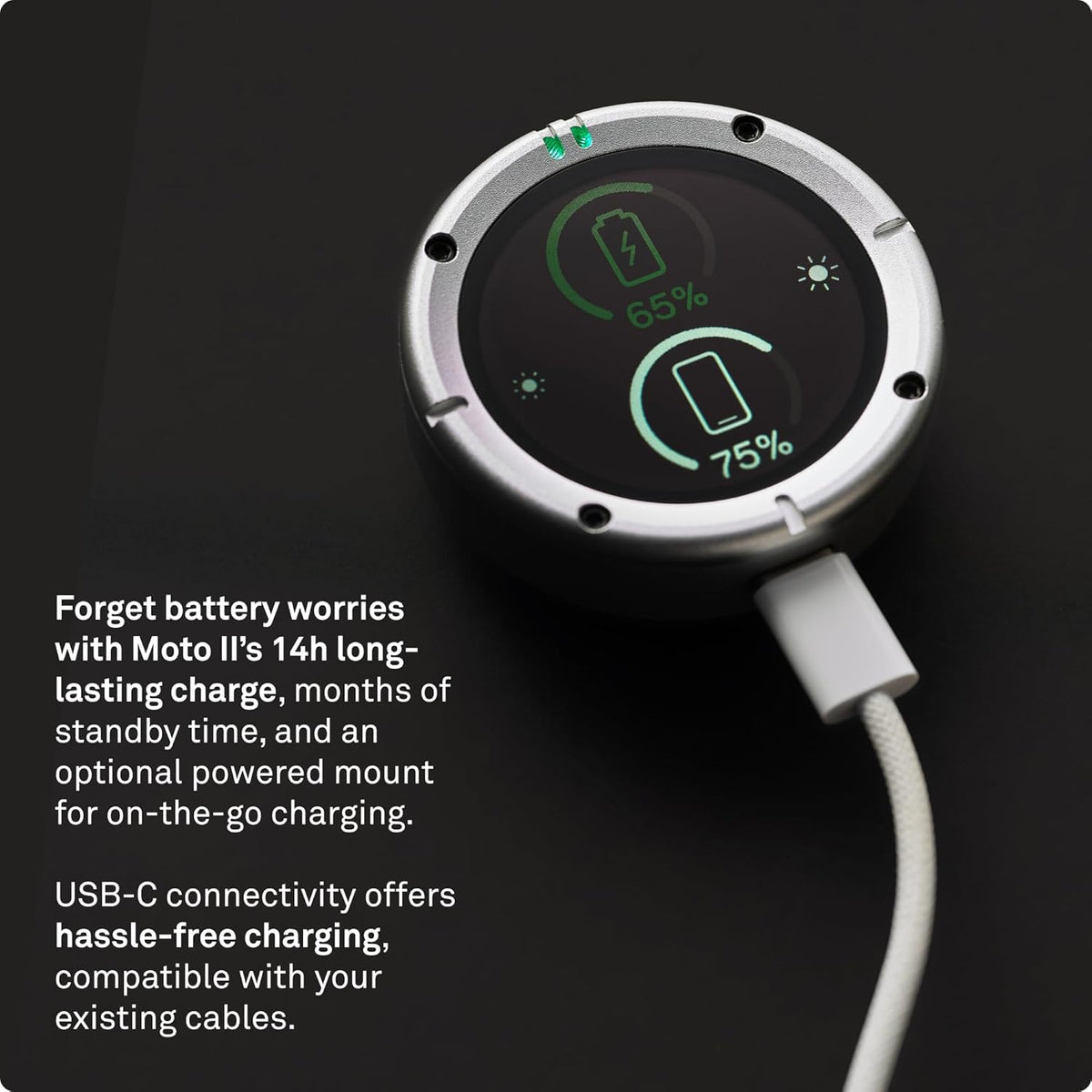 Beeline Moto II - Next Gen GPS Tracker voor motorfietsen | Compact ontwerp, waterdicht gebouwd, eenvoudig display en 14 uur batterij |Handschoenvriendelijk motornavigatiesysteem Perfect voor avontuur