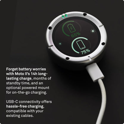 Beeline Moto II - Next Gen GPS Tracker voor motorfietsen | Compact ontwerp, waterdicht gebouwd, eenvoudig display en 14 uur batterij |Handschoenvriendelijk motornavigatiesysteem Perfect voor avontuur