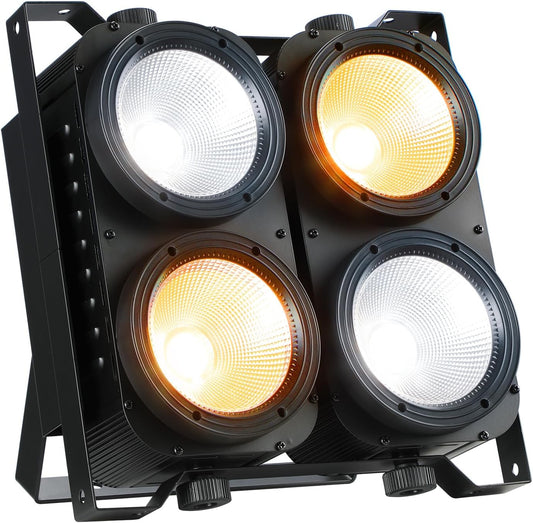4x100W LED Par Light – LED Podiumverlichting – DJ Verlichting – Feestverlichting – COB Lamp – Warm/Koud Wit Licht – DMX512 Controle – Strobe Effect