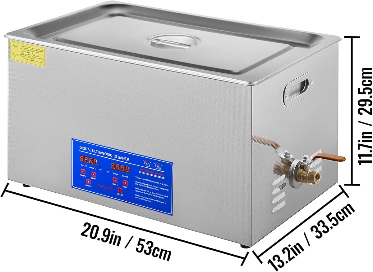 Ultrasone reiniger, ultrasoon reinigingsapparaat, ultrasone reiniger met verwarming, digitale timer voor glazen, sieraden, valse tanden, munten