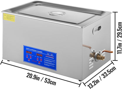 Ultrasonic Cleaner, Ultrasonic Cleaning Device, Ultrasonic Cleaner with Heater, Digital Timer for Glasses, Jewelry, False Teeth, Coins