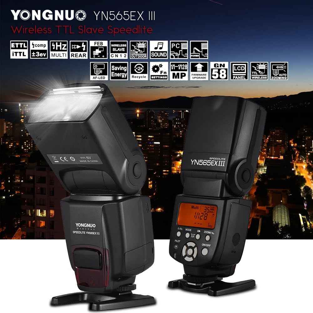 YONGNUO YN565EX III Draadloze TTL Slave Flash Speedlite GN58 Hoge Snelheid Recycling Systeem Ondersteunt USB Firmware Upgrade voor Canon DSLR Camera
