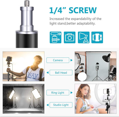 Lichtstatief Set Van 2 – Lampstatief – Lichtstandaard – Studiostatief – Achtergrondstatief – Zwart – Verstelbaar Van 120 Tot 300 Cm – Met Ingebouwde Bufferveer En Zandzakken