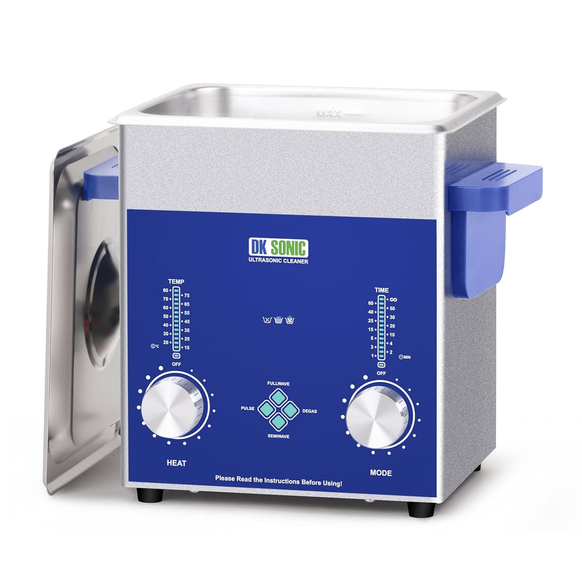 DK SONIC Industrial Ultrasonic Cleaner 2L, 60W | Professional Jewel Cleaner with Coded Timer, Heating & Basket | Multifunctional for Jewel, Glasses, Chains, Watches - QUORE