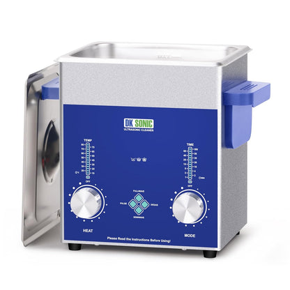 DK SONIC Industrial Ultrasonic Cleaner 2L, 60W | Professional Jewel Cleaner with Coded Timer, Heating & Basket | Multifunctional for Jewel, Glasses, Chains, Watches - QUORE