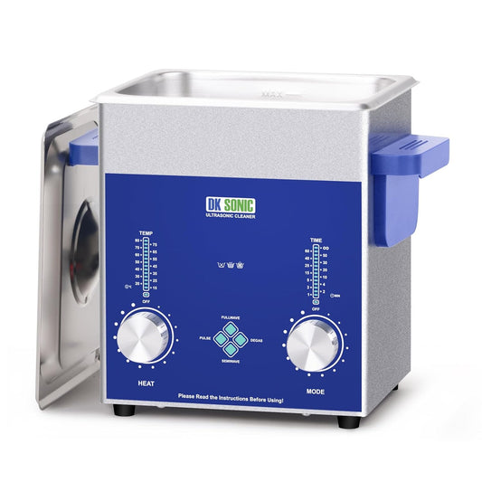 DK SONIC Industrial Ultrasonic Cleaner 2L, 60W | Professional Jewel Cleaner with Coded Timer, Heating & Basket | Multifunctional for Jewel, Glasses, Chains, Watches - QUORE