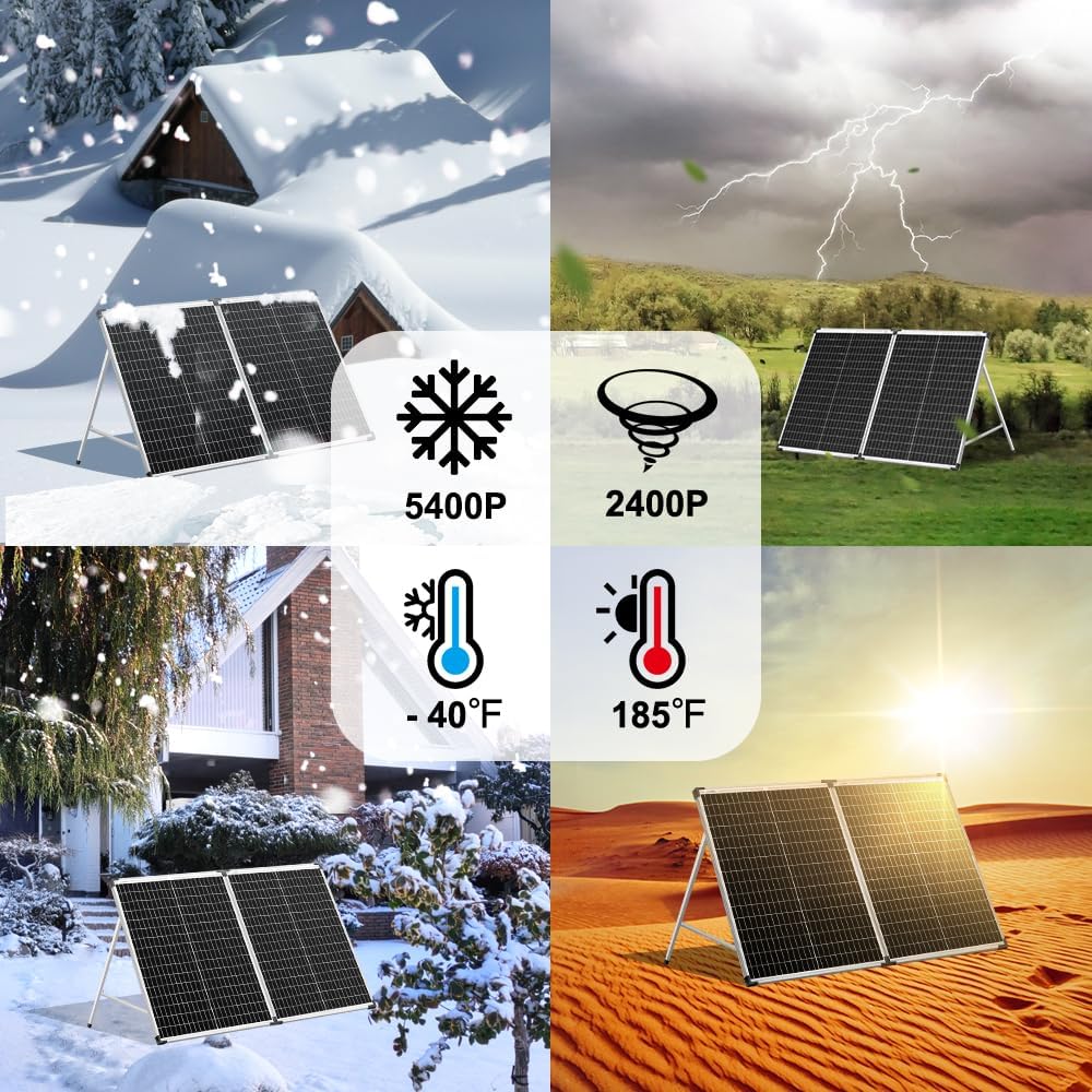 100W Draagbaar Zonnepaneel – Inklapbaar Zonnepaneel – Mobiele Panelen – Zonnecharger – Zonnepaneellader – Monokristallijn – Ingebouwde Laadregelaar – USB Uitgang