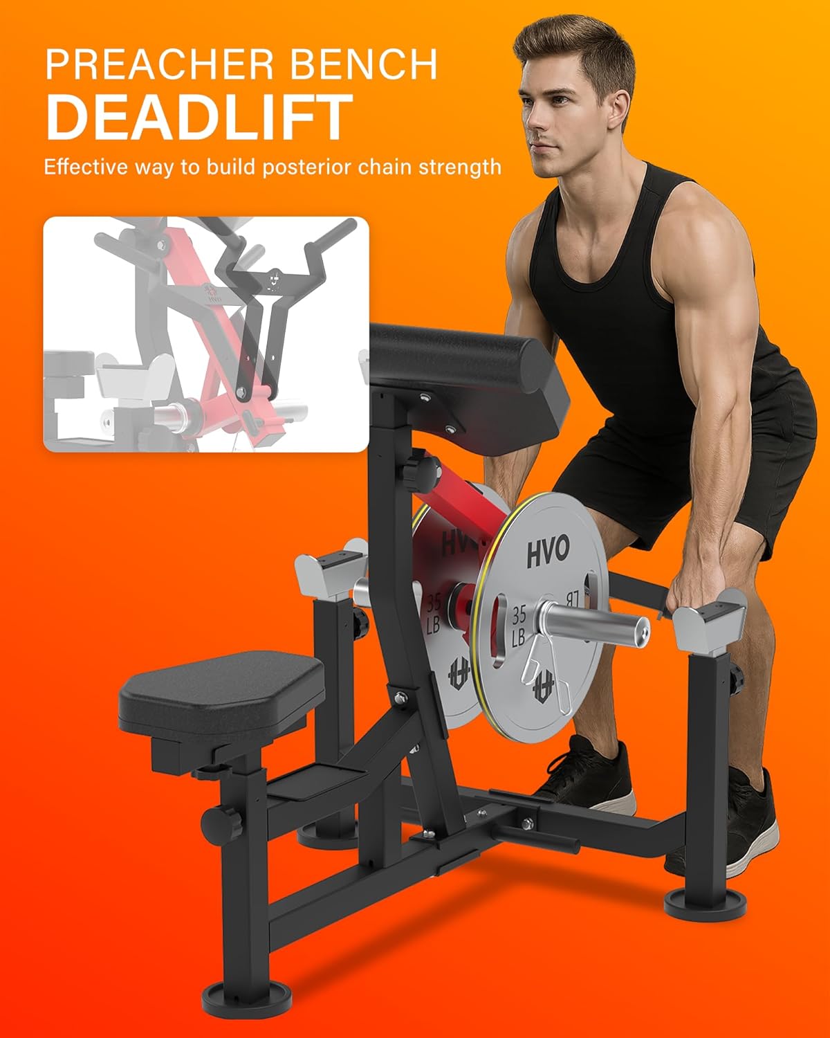 HVO Curlbank Biceps Machine Training Device: 3-in-1 Biceps Curl Bench Biceps Machine for Home Preacher Curl Bench Arm Trainer Machine up to 300kg Red - QUORE