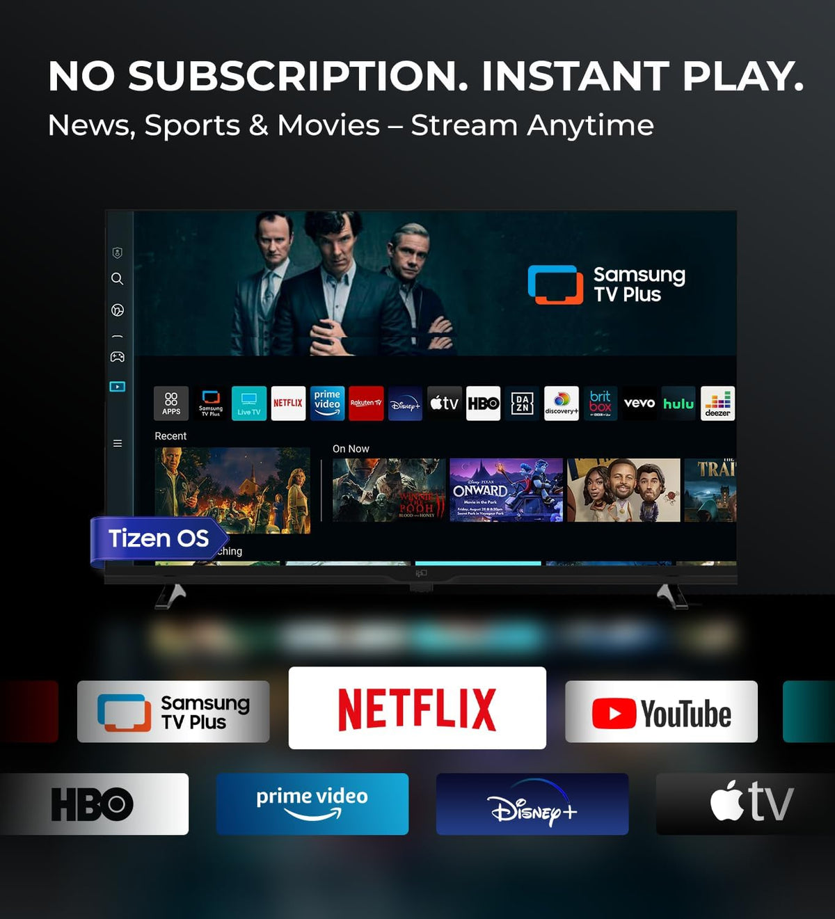 FPD 40 Inch (102 cm) Full HD Smart TV Tizen OS wtih Miracast, Dolby Audio, HDR 10, HDMI, Vocie Remote Flat Screen Televison (ET40, Model 2026)