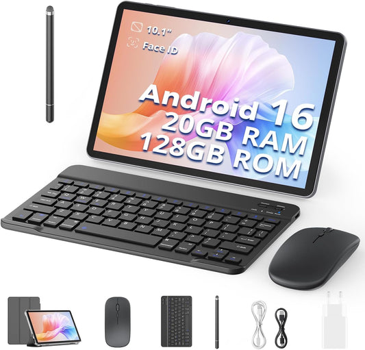 Android 16 Tablet, 10 inch Tablet with Case, T7250 Octa Core, 1280x800 HD IPS Screen, 6600mAh(with NTC), 2,4G 5G WiFi, BT5 0,GPS, Widevine L1, with Usb Ports