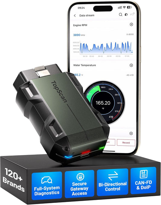 OBD2 Scanner – Diagnoseapparaat – Autocodelezer – Foutcode Scanner – Diagnose Tool – Draadloos Bluetooth – Tweewegcommunicatie & 30+ Onderhoudsfuncties