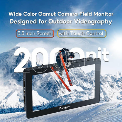Cameramonitor – Veldmonitor – Videomonitor – Scherm Voor Camera – 5,5 Inch Touchscreen – 2000 Nit Helderheid
