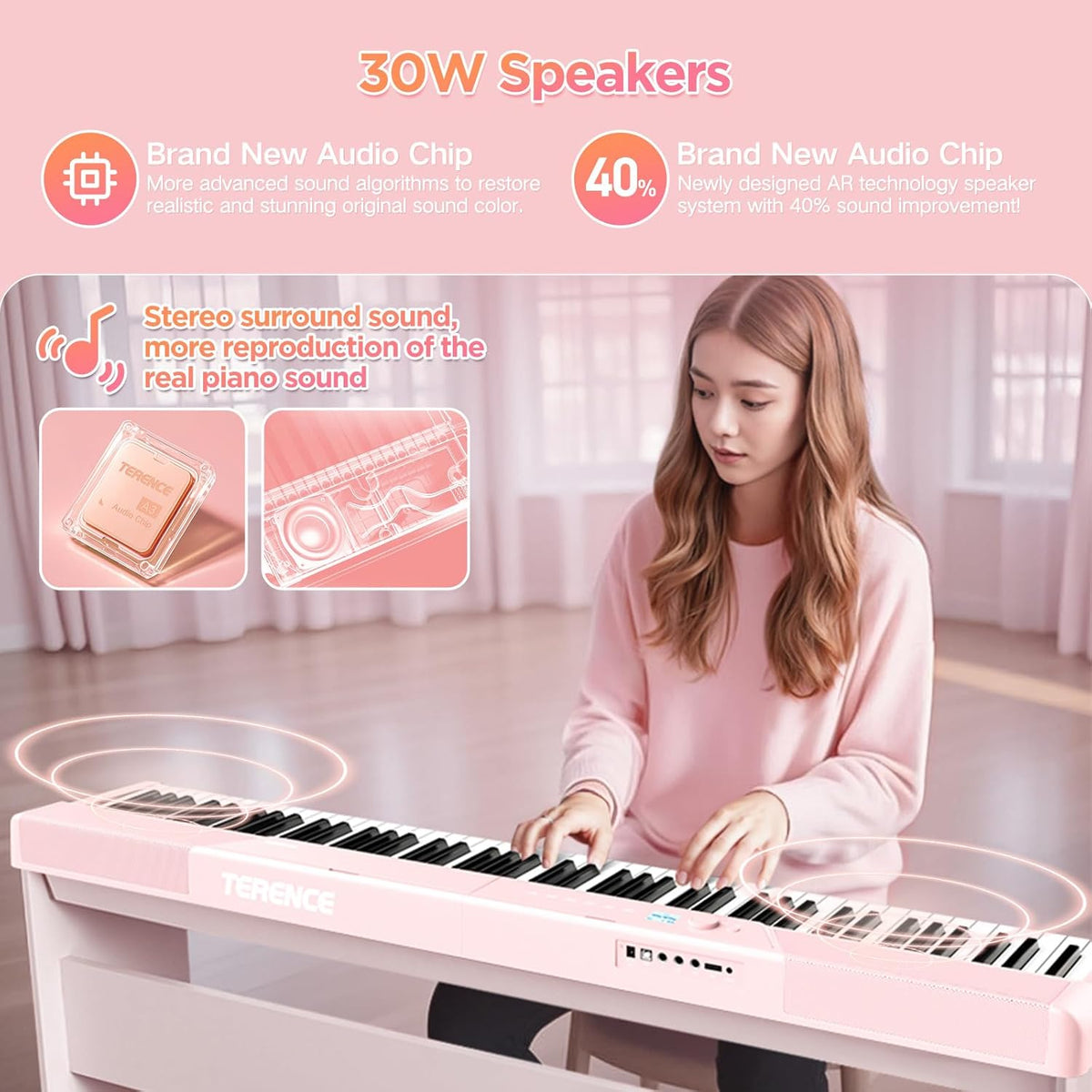 Digitale Piano – Keyboard – Elektrische Piano – Toetsenbordpiano – Piano Toetsenbord – 88 Gewogen Toetsen – 2 X 15W Luidsprekers