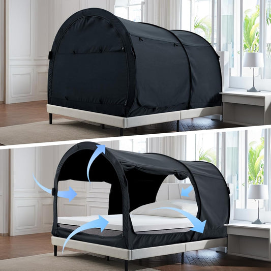Alvantor Inkijkbescherming bedtent individueel formaat sjaaltent draagbare luifel op bed kinderen speelbed vloerloze tent ademend cottage 190x100cm
