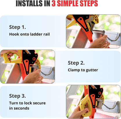 Lock Jaw Ladder Grip - Ladder Veiligheidsclip - Voel u veilig op uw ladders en klim veiliger (Enkelvoudige Eenheid) (Verpakking van 1)