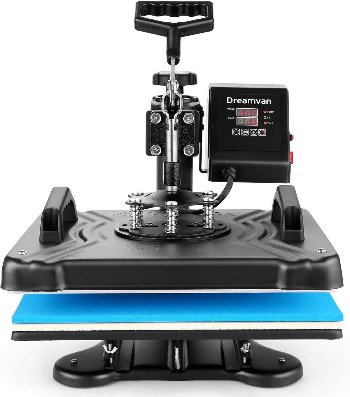 8-in-1 hittepers, 30 x 38 cm, textielsublimatiemachine, warmtepers, 360 graden draaibaar, voor doe-het-zelf t-shirts/kop/hoed/borden/pet
