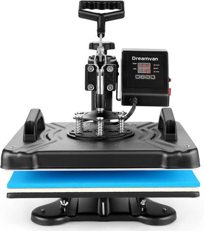 8-in-1 hittepers, 30 x 38 cm, textielsublimatiemachine, warmtepers, 360 graden draaibaar, voor doe-het-zelf t-shirts/kop/hoed/borden/pet