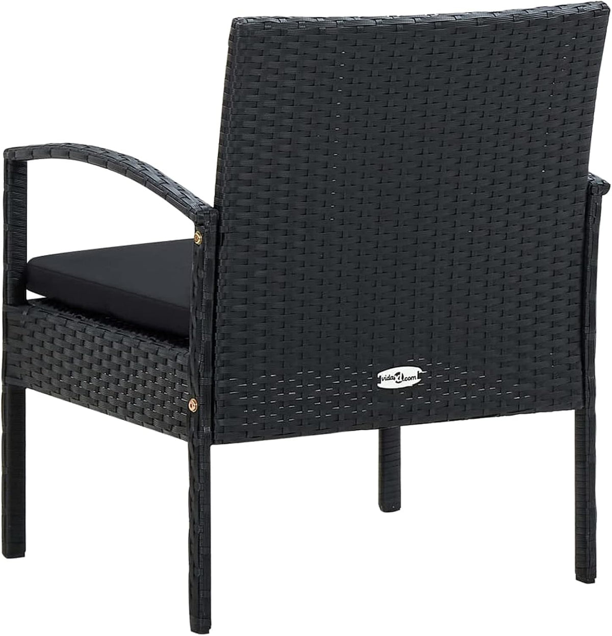 Tidyard Garden Chair with Poly Rattan Cushions, Garden Chairs with Armrests, Outdoor Chair, Rattan, Balcony, 58 x 58 x 72 cm - QUORE