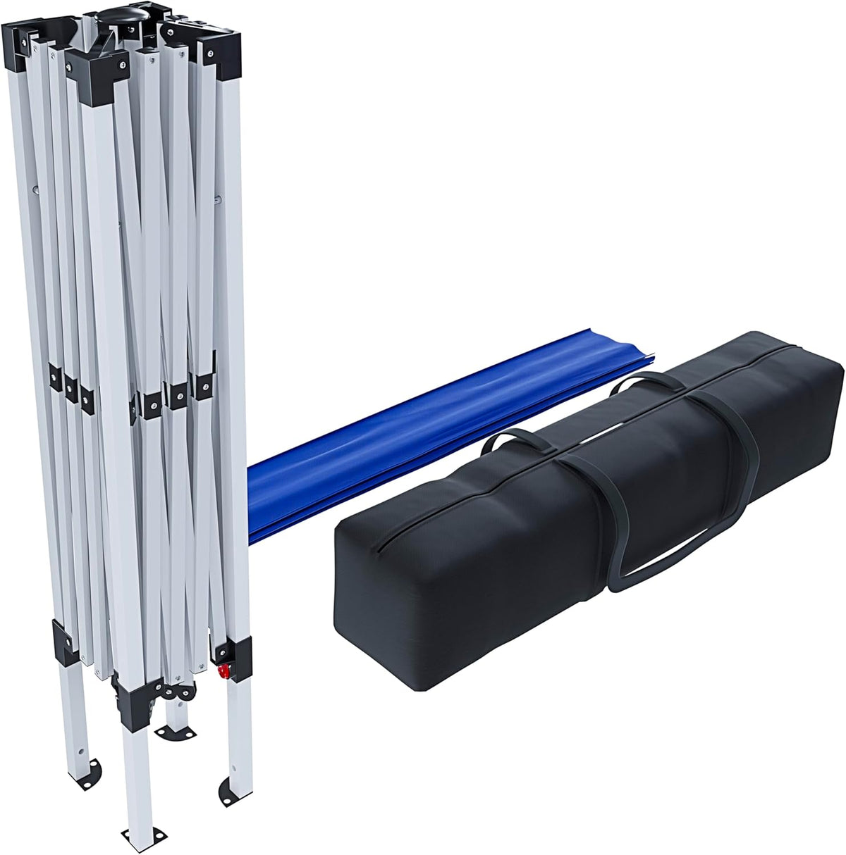 Opvouwbaar paviljoen, 3 x 3 m, waterdicht, met 4 gewichtzakken en transporttas, harmonicasluiting voor beurzen, camping, outdoor, zwembad, frame van staal, afdekking 160 g/m² (blauw)