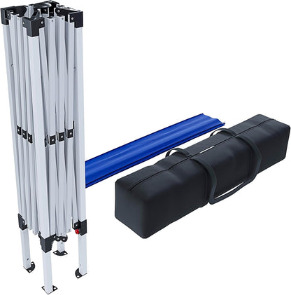 Opvouwbaar paviljoen, 3 x 3 m, waterdicht, met 4 gewichtzakken en transporttas, harmonicasluiting voor beurzen, camping, outdoor, zwembad, frame van staal, afdekking 160 g/m² (blauw)