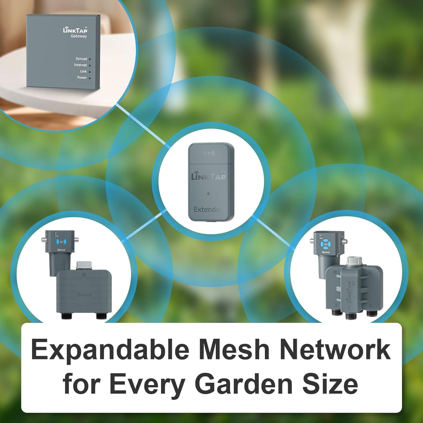 LinkTap T1 Smart Water Timer (Vereist Gateway), 2-Outlet Sprinkler Timer, Ideaal voor Druppelirrigatie, Weer Adaptief, beter bereik dan WiFi Water Timer, IP66, Alexa