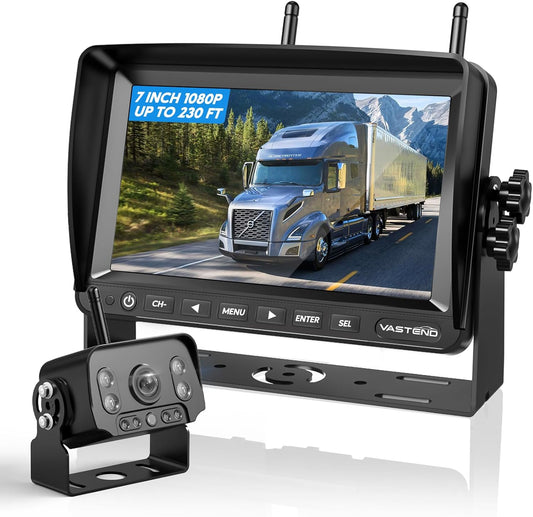 Draadloze achteruitrijcamera HD 1080P 7 '' monitorset