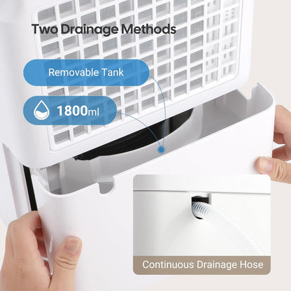 INKBIRDPLUS Home Dehumidifier, 12L/D Dehumidifier, 1800ml Water Tank, 3 Levels, Automatic Defrost, Timer and Child Lock, for Bedroom, Baby Room, Wardrobe, Closet, Basement