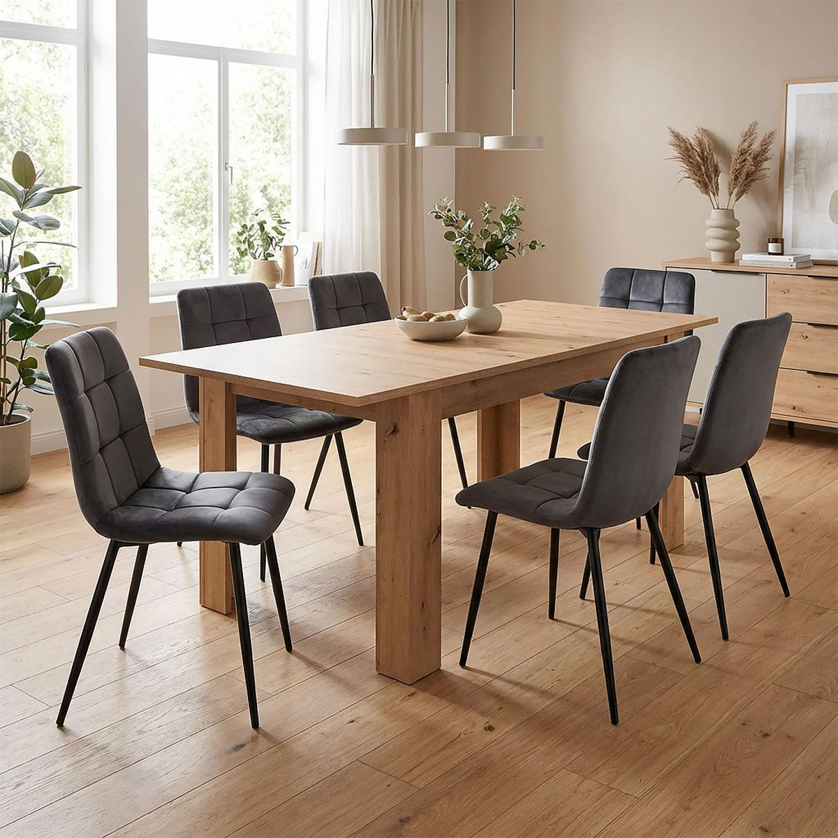 Uittrekbare Eettafel – Uitklapbare Tafel – Verlengbare Keukentafel – Multifunctionele Tafel – Eetkamertafel – Massief Hout – 120x80 cm Uitbreidbaar tot 160 cm – Geschikt voor 6 Personen