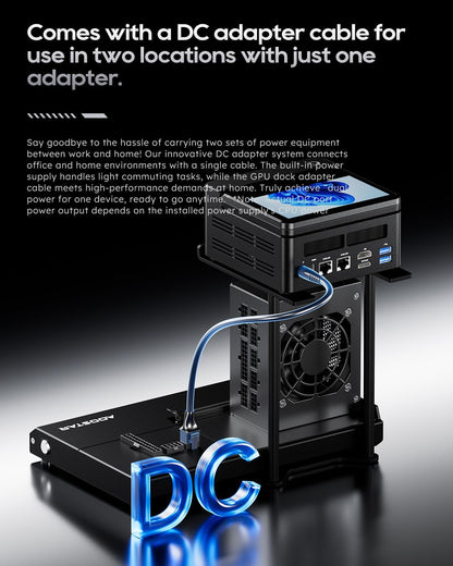 AOOSTAR EG01 eGPU Dock Station with OCuLink, External GPU Graphics Card Docking Station PCIex16 (PCIe4.0x4) 64Gbps, 150W DC, Supports ATX/SFX Standard Power Supply, for Mini Pcs/Laptops/Graphics - QUORE
