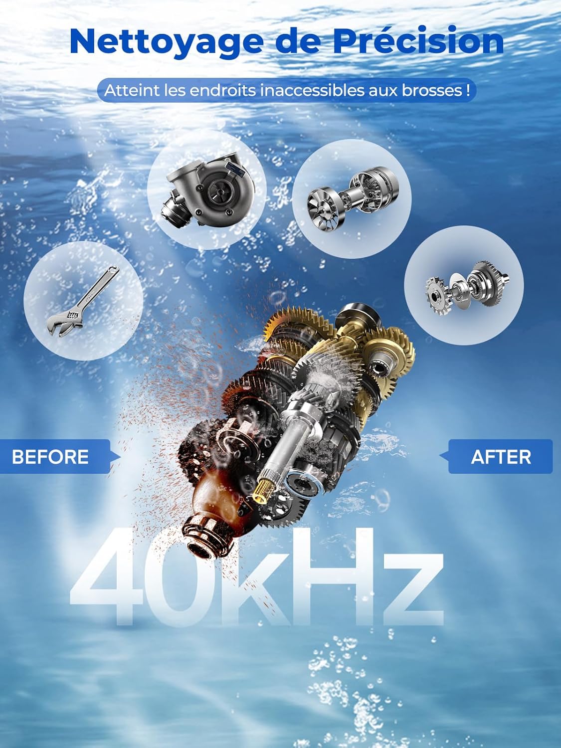 Ultrasone reiniger, 240 W, 304 roestvrij staal, met verwarmingstimer, professioneel digitaal laboratorium, ultrasone onderdelenreiniger, voor het reinigen van sieraden, brillen en auto-onderdelen (10