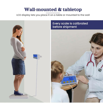 Medische Personenweegschaal 200 kg, Digitale Weegschaal Hoge Precisie met Groot Display, Professionele Weegschaal voor Kliniek Kantoor Thuis