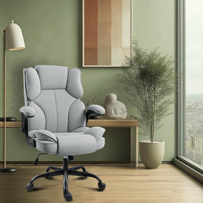 Bureaustoel – Office Chair – Werkstoel – Gaming Stoel – Bureau Stoel – Hoge Rugleuning – Gevoerde Zitting – Opklapbare Armleuningen – 200kg Draagvermogen – Ergonomisch Design