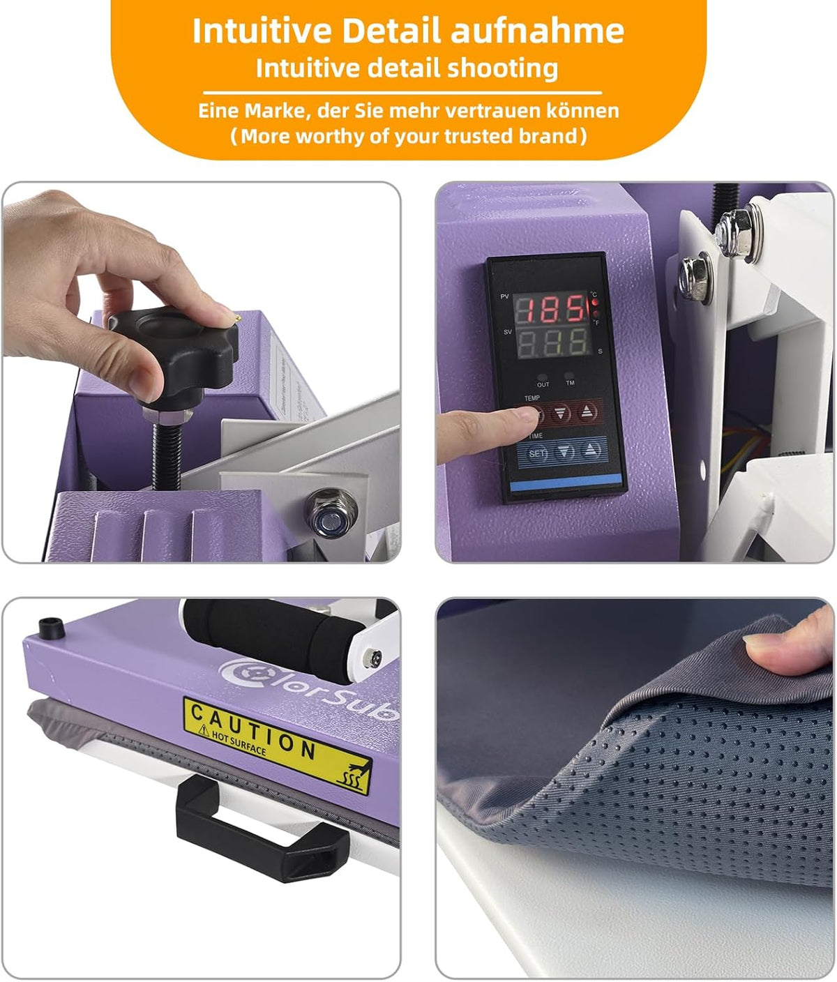 ColorSub Digitale warmte-sublimatiemachine, 38 x 38 cm, glij-thermopres, geschikt voor T-shirts, tassen, kussens, puzzels, kleding, 1600 W