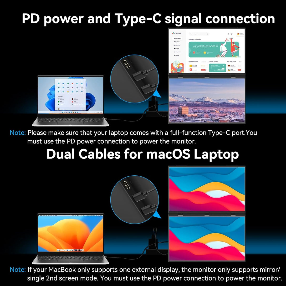 Kenowa Dual Portable Monitor 18.5 inch Foldable Dual Screen 120Hz 100% sRGB, IPS Expansion Screen, Foldable Monitor with Mini HDMI/USB-C/Speaker for Laptop/PC/Phone/Mac/PS4/Switch - QUORE
