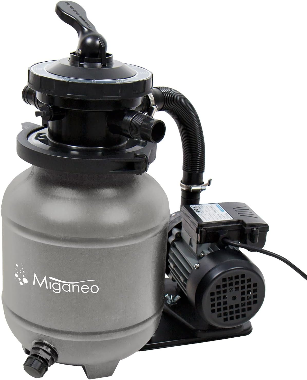 Miganeo Dynamic 6500 Sand Filter System, Pump Power 4.5 m3, Blue, Grey, Black, for Pools Grey