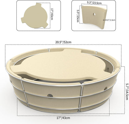 Onlyfire Rookbox Kit met Roestvrijstalen Houtskoolmand, Hitteafleider en 4 Steunhaken, BBQ Smoker Box voor Weber 57 cm/22" Ketel Houtskoolgrill, Gerookt Vlees en Vis