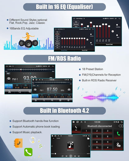 [2 + 64G] SIXWIN Android 13 autoradio 1 DIN met fysieke toetsen, 5,9 inch capacitief touchscreen wifi/GPS/FM/RDS/Bluetooth/SWC
