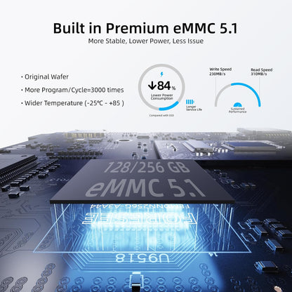 MeLE Quieter3C Fanless Mini PC N5100 8 GB geheugen 128 GB opslag, ultradunne, stille en draagbare desktopcomputer met volledige functie USB-C, Gigabit Ethernet, IPXE, PD3.0, automatisch inschakelen
