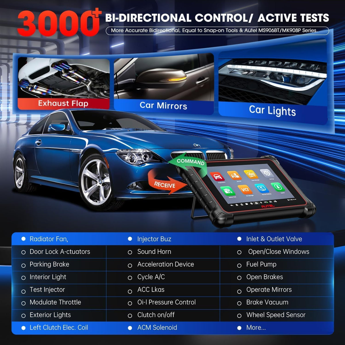Autodiagnoseapparaat – Diagnose Scanner – OBD2 Tester – Scan Tool – Diagnosetool – 8 Inch HD Touchscreen – Bidirectionele Actieve Tests