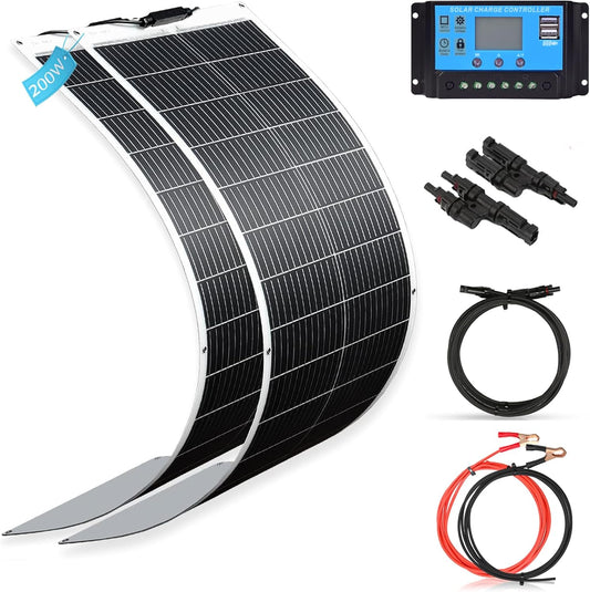 XINPUGUANG Zacht zonnepaneel, 100 W, 18 V, monokristallijn, flexibel zonnepaneel fotovoltaïsch (200 W NEW)