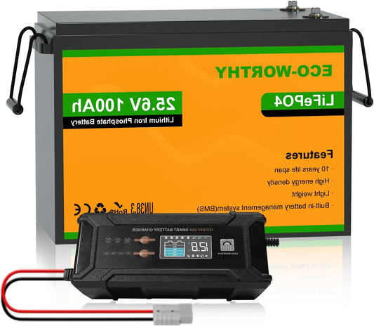 Lithium Accu 24V 100Ah – LiFePO4 Accu – Boot Accu – Caravan Accu – Motorhome Accu – Bluetooth Monitor – Lichtgewicht 20 kg – Ingebouwd BMS Temperatuurbescherming