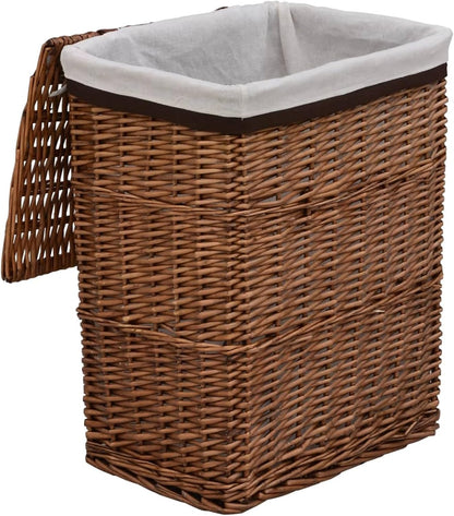 Wasmand – Wasbox – Wassorteerder – Opbergmand – Waszak – Handgevlochten Wilgentakken – Ruime Inhoud 43x34x57,5 cm