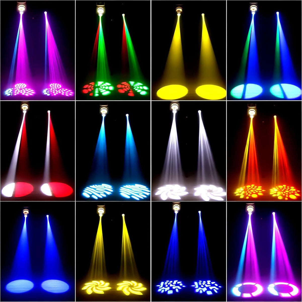 BETOPPER Moving Head Led Partylicht 35 W podiumlicht met 7 gobo's en 7 kleuren discolicht beam DMX 9/11Ch voor DJ Bar Club podium, Halloween Kerstmis Party (2 stuks)