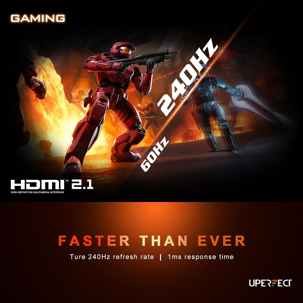 UPERFECT 2.5K 240Hz Portable Gaming Monitor, 16" 2560x1600 QHD 100% DCI-P3 400 Nits Portable Monitor for Laptop w/ Stand & VESA, Adaptive Sync HDMI 2.1 External Screen for PC Phone Game Console - QUORE