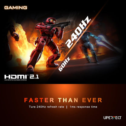 UPERFECT 2.5K 240Hz Portable Gaming Monitor, 16" 2560x1600 QHD 100% DCI-P3 400 Nits Portable Monitor for Laptop w/ Stand & VESA, Adaptive Sync HDMI 2.1 External Screen for PC Phone Game Console - QUORE
